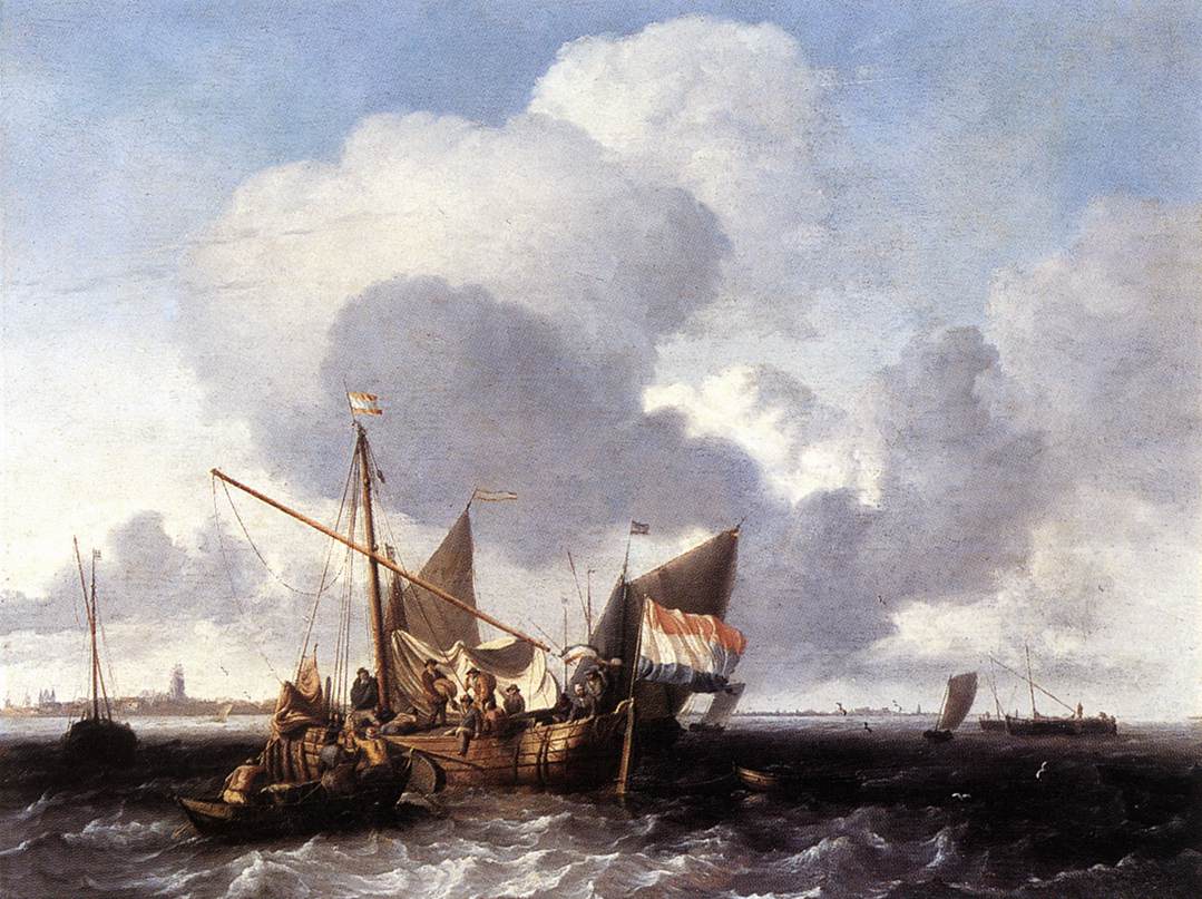 Ships on the Zuiderzee before the Fort of Naarden fgg